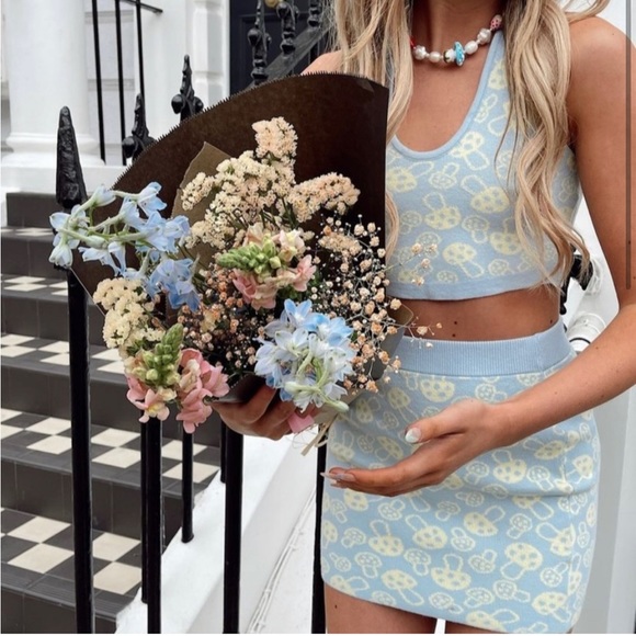 Motel Rocks Riani Baby shroom blue and yellow skirt and top set - Picture 2 of 6